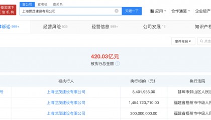 上海世茂等被强制执行17.6亿
