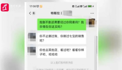 “怎么不把你妈微信删了？”不堪其扰删除微信，顾客被特斯拉销售追着骂