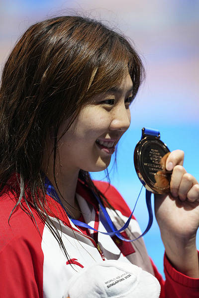 游泳世锦赛：唐钱婷夺得女子百米蛙泳第三名 铜牌同样宝贵